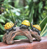 Solar Powered Turtles on Log Outdoor Garden Decor - LED Light, Outdoor Statues, Decor, and Gifts for Mom, Grandma, Birthday - Solar Light for Garden and Outdoors