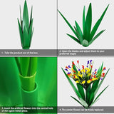 DDQ Metal Agave Plant Outdoor Decor with Artificial Flowers, Mexican Style Garden Sculpture, Waterproof Yard Art for Patio Lawn, Multiple Flower Options (Green Agave + Sunflower/Red/Yellow/Purple)