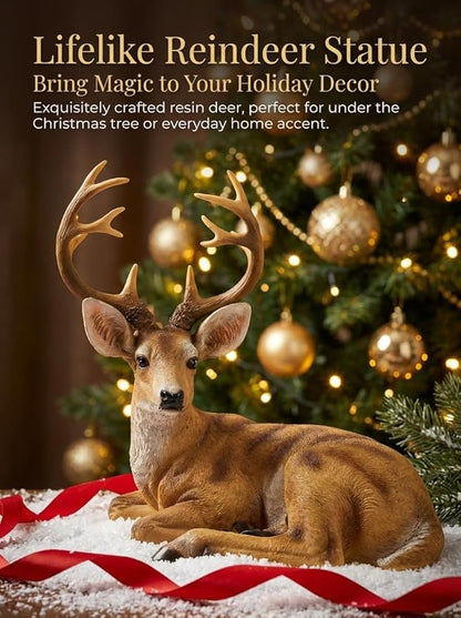 XTAPAN Buck Statue Figurines Deer Animal Sculpture Gift Home Decor,Office or Outdoor Garden Statue Woodland Decoration