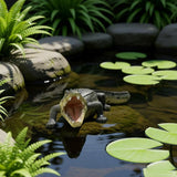 Large Realistic Alligator Garden Statue, 23.23" Resin Crocodile Sculpture for Pond Decor, Outdoor Lifelike Prank Animal Figurine Ornament for Lawn Patio Unique Yard Art Gift