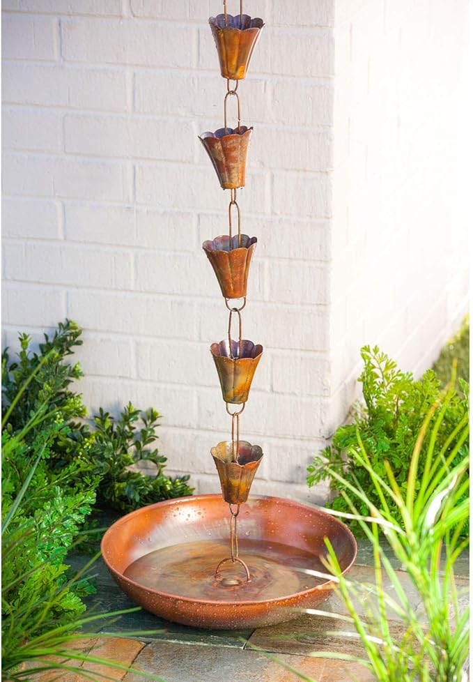 New Creative Iron Rain Chain with Copper Finish