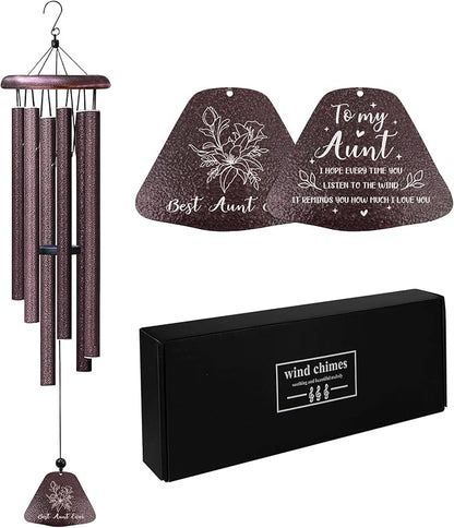 Mothers Day Aunt Gifts, Best Auntie Ever 32" Wind Chimes, Aunt Birthday Gifts, Best Auntie Gift Ideas from Niece, Cool for Aunts, Funny Aunties Windchimes from Nephew