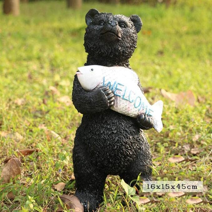 Garden Ornaments Decor Statue Outdoor,Garden Statue Animal Sculpture Garden Statue Ornament, Bear Resin Sculpture Ornament Garden Animal Statue Durable Resin Animal Sculpture Indoor Outdoor,