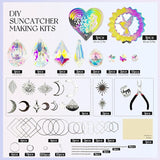 SNAIL GARDEN 202PCS Crystal Suncatcher Kit with 3D Wind Spinners,DIY Suncatcher Kits for Adults,Rainbow Window Prism Hanging Crystals,Colorful Ornament Pendant Window Charms for Garden,Car,Bedroom