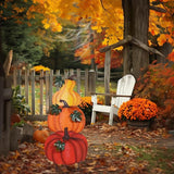hogardeck Outdoor Fall Decorations for Home, 34" Decorative Garden Stakes with 3 Stacked Pumpkins for Fall Decor, Metal Yard Signs for Garden Home Lawn Patio Thanksgiving Decorations
