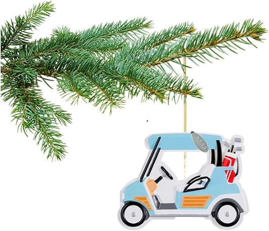Golf Cart Christmas Ornament with 2026 Hangtag, Cute Blue Golf Cart, Comes in Gift Box - Cool Golf Gifts for Men Golfers, Perfect Dad Gift