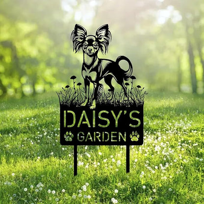 Custom Russian Toy Dog Metal Memorial Garden Stake Personalized Pet Grave Marker Name Sign Remembrance Stake Decor Sympathy Dog Loss,Outdoor Statues for Yard Garden Lawn Patio Pathway Grave Gift.