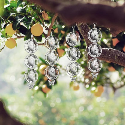 12PCS Bird Deterrents for Outside Patio, Stainless Steel Bird Reflectors to Keep Birds Away, Woodpecker Deterrent for House，Bird Scare Devices to Keep Pigeons Away from Your Garden (Sun face)