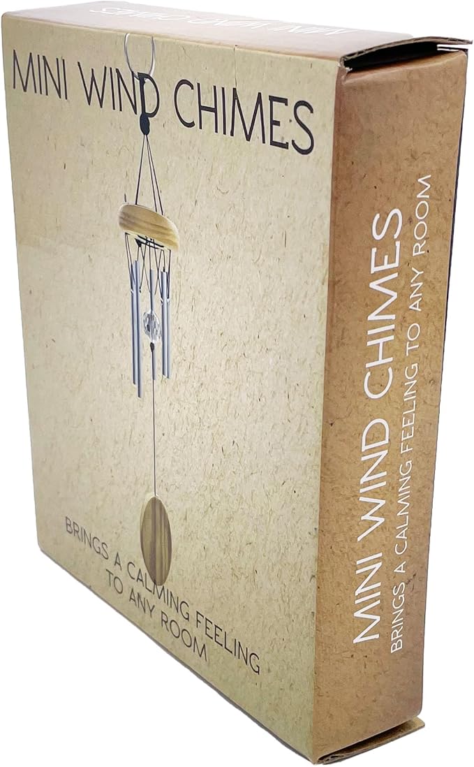 Island Dogs Mini Wind Chimes - 11 inches of Soothing Melody & Design for Mindfulness and Relaxation, Compact Wooden & Metal Harmony for Home, Garden, Patio