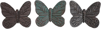 BRASSTAR Cast Iron Butterfly Statue Art Decor for Garden, Lawn, Yard, Patio, Farmhouse, Pond, Backyard, Office Desk Paper Weight Decoration 3.3''(L) Brown TQGJPT837