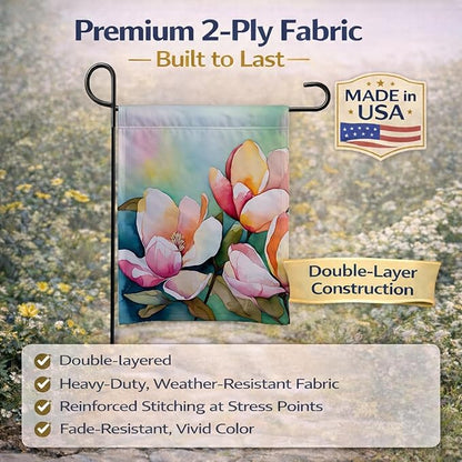 Caroline's Treasures Mississippi Magnolia in Watercolor Garden Flag Mailbox Flag Decorative Yard Flag Banner Outside Patio Artwork Yard Flower Beds, Garden Size, Multicolor