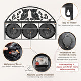 26Inch Large Outdoor Clock,Waterproof Wall Clock with Thermometer and Hygrometer Combo,Weatherproof Non-Ticking Battery Operated Decor Clock for Patio,Garden,Pool,Porch,House Warming Gifts