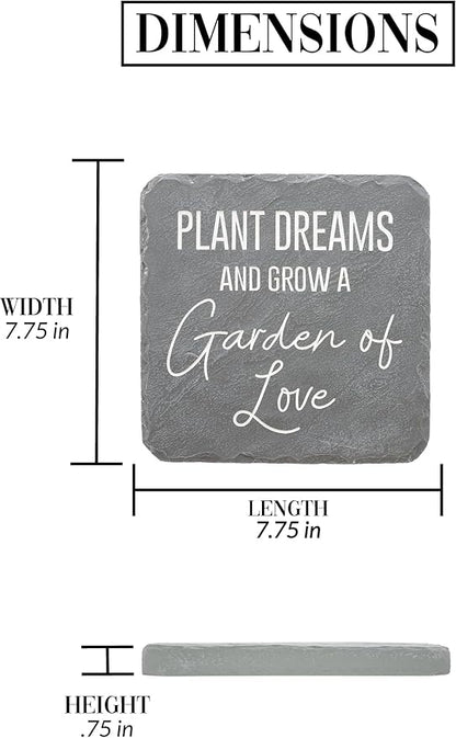 Pavilion – Garden of Love – 7.75” Indoor Outdoor Weatherproof Decorative Garden Stepping Stone Housewarming Gift