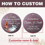 ASTARIN Cardinal Feather Butterfly 32 in Wind Chimes for Memorial, Personalized Bereavement Gift Idea, Windchimes in Loving Memory of a Loved One, Funeral Gifts for Condolences Women, Produced in USA