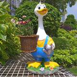 Couple Duck Garden Statue Duck Succulent Plant Flower Pot Goose Flower Pot Sculpture Indoor and Outdoor Art Decoration Courtyard Terrace Balcony Living Room Office Decoration Festival Gifts