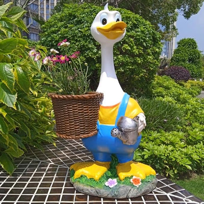Couple Duck Garden Statue Duck Succulent Plant Flower Pot Goose Flower Pot Sculpture Indoor and Outdoor Art Decoration Courtyard Terrace Balcony Living Room Office Decoration Festival Gifts