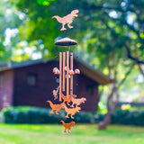 Dinosaur Wind Chimes Outdoor Dinosaur Gifts for Women Men Mom Gardening Birthday Gifts Metal Memorial WindChimes for Outside/Indoors, Lawn, Patio, Yard Art, Garden Decor, Yard Decorations