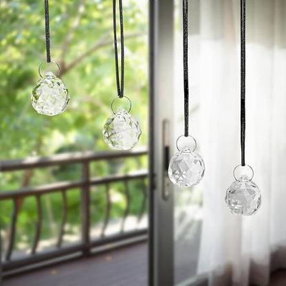 48 Pcs Clear Crystal Ball Prism 20mm Chandeliers Prism Sun Shine Catcher Christmas Crystal Ornaments Rainbow Pendants Maker, Crystals Ball for Window Hanging, Garden Decor, and Gift Making