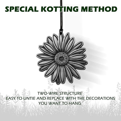 Daisy Wind Chime for Outside,29 "Memorial Outdoor Wind Chimes Sunflower Gifts for Women/Mother/Father/Christmas,Unique Windchimes Outdoors Daisy Garden Patio Home Yard Decor (Silver)