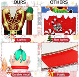 Christmas Yard Stakes Lighted Up Metal Christmas Yard Decorations LED King Nutcracker with Crown Scepter Lighted Stakes Outdoor Xmas Stake Lawn Pathway Outdoor Decoration