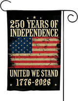 1776-2026 250th Anniversary USA Garden Flag, 4th of July Garden Flag for Outside, 12x18 Double Sided Outdoor Decoration for Independence Day, Red White Blue American Flags, Patriotic Banner for Yard