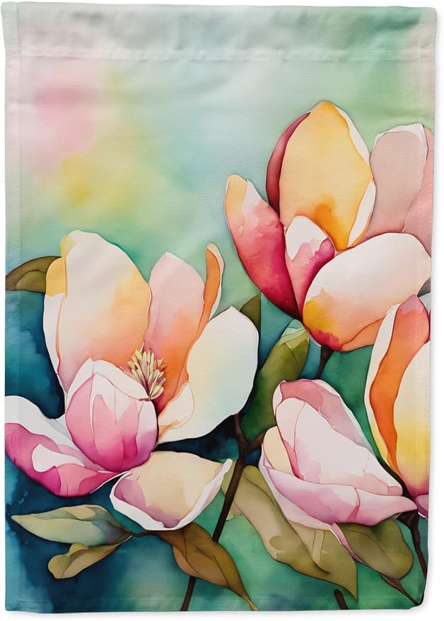 Caroline's Treasures Mississippi Magnolia in Watercolor Garden Flag Mailbox Flag Decorative Yard Flag Banner Outside Patio Artwork Yard Flower Beds, Garden Size, Multicolor
