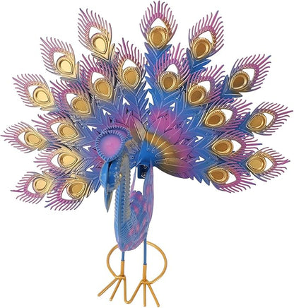PeacockStatue, IronLawnFigurineGardenDecorwithIntricateDetailsandVibrantColors, forBackyardPorchPatioOutdoorDecoration