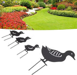 Haofy Duck Silhouettes Yard Art 4Pcs Metal Iron Stakes for Scare Birds Rabbits Squirrels, Farmhouse Pathway Lawn Decor, Bonsai Display Outdoor Garden