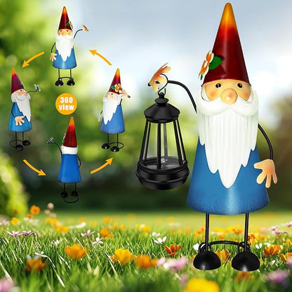 Solar Santa Claus Statue Garden Stake Lights forYard,Porch,Patio,Lawn,Solar Christmas Gnome Gifts for Women,Mothers Day,Christmas Housewarming