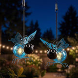Calenzana Blue Butterfly Outdoor Solar Garden Light, Waterpoof Hanging Solar Light for Yard Patio Backyard Porch, Gifts for Women Mom Grandma