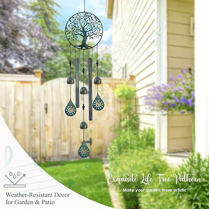 Wind Chimes for Outside Tree of Life Wind Chimes Windchimes Outdoors Tree of Life Wind Chimes for Outside Gifts for Mom, Grandma, Daughter, Decoration for Home, Garden, Patio, Backyard