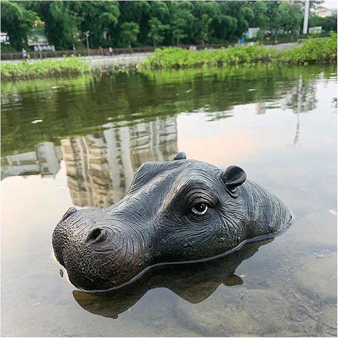 Garden Statues Pond Floating Hippopotamus Lawn Statues Horse Head Statue Garden Decor Floating Pond Ornament Realistic Yard for Pool Pond Yard Ornaments Decor