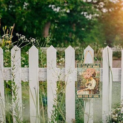 Backyard Wall Decoration Women's Garden Gift for Yard, Backyard, Patio & Porch Decor AND INTO THE GARDEN I GO Wooden Sign for Home,Farm,Yard Outdoor Yard Art 12×8inches
