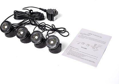 Jebao 12-LED Submersible Light for Water Gardens and Ponds, Set of 4