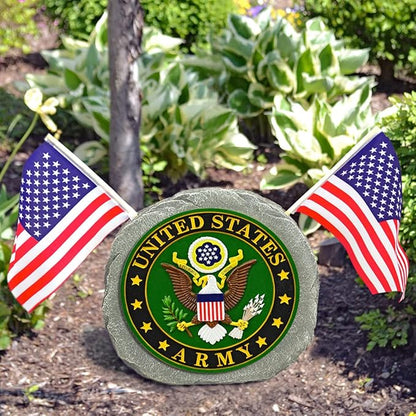 Red Carpet Studios Military Garden Stone with Flags, 10", United States Army