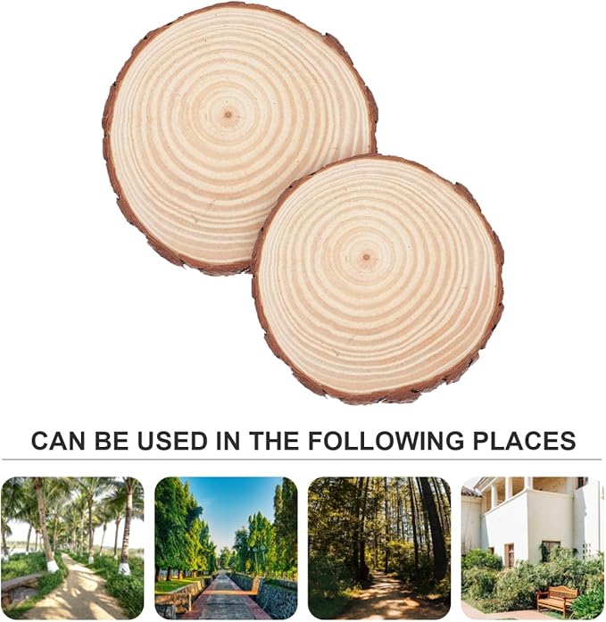 2Pcs Garden Stepping Stones Outdoor Decorative Wooden Log for Walkway Landscaping Patio Lawn