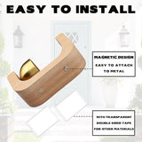 2Pcs Magnetic Wooden Doorbell with Brass Bell, Beech Wood Entry Alert Chime for Home and Office, Decorative Shopkeepers Bell for Retail Shop, Minimalist Door Opening Bell with Adhesive Backing