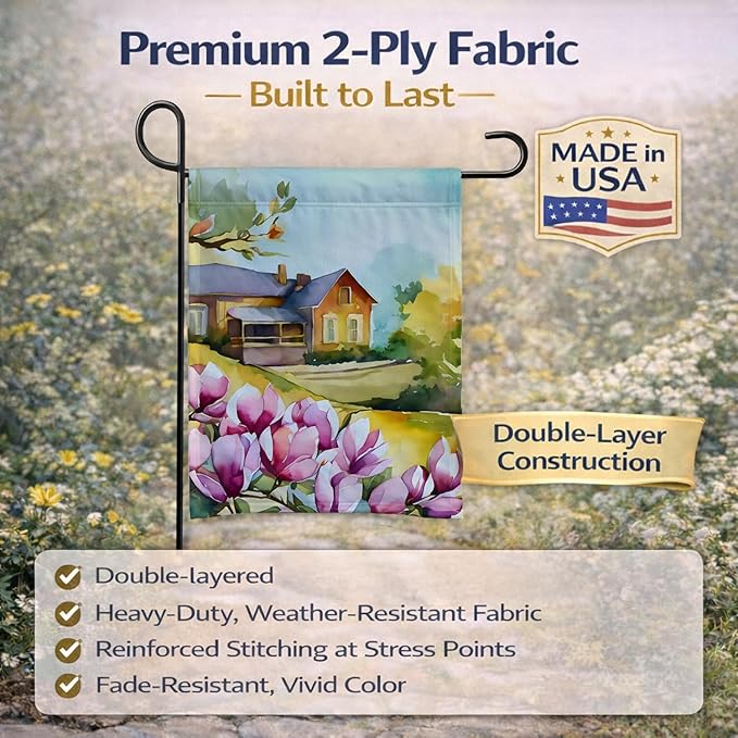 Caroline's Treasures Louisiana Magnolias in Watercolor Garden Flag Mailbox Flag Decorative Yard Flag Banner Outside Patio Artwork Yard Flower Beds, Garden Size, Multicolor