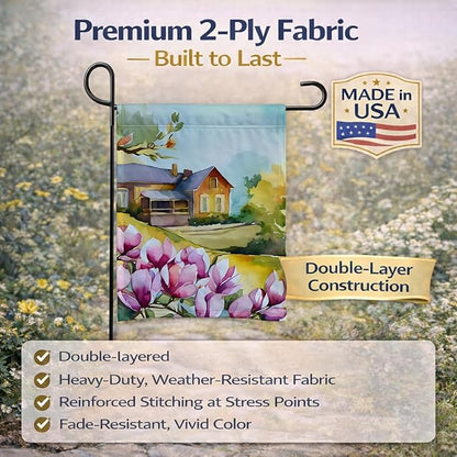 Caroline's Treasures Louisiana Magnolias in Watercolor Garden Flag Mailbox Flag Decorative Yard Flag Banner Outside Patio Artwork Yard Flower Beds, Garden Size, Multicolor