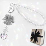 Memorial Suncatcher Sympathy Gift for Loss of Loved One, Angel Bereavement Memorial Car Charm for Loss of Mom, Dad, Husband Condolences Grief Remembrance Gift, Crystal Memorial Ornament Rainbow Maker