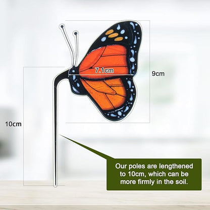 Monarch Butterfly Decorations for Pots, Acrylic Suncatcher Flower Pot Decoration Colorful Butterfly Garden Yard Decor for Spring Home Indoor Outdoor Decor Village Style, Gifts for Women
