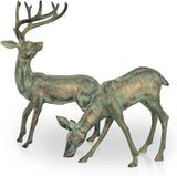 SPI Home Garden Deer Pair Garden Statues Outdoor Décor