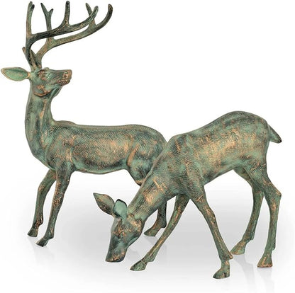SPI Home Garden Deer Pair Garden Statues Outdoor Décor