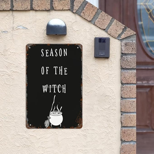 patio wall decor Witch Season Gothic Occultoween metal signs vintage Club Vintage Retro Tin Sign Cute Funny Bathroom Yard Wedding Street Garage Plaque Wall Decor 8X12inch