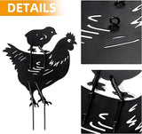 TT & MM Chicken Gifts for Women/Men,Metal Chicken Yard Decor 3 Pcs Rooster Decorations Garden Stakes,Hen/Chicks Silhouette Statues for Yard Art,Backyard,Patio,Lawn,Outdoor Decor