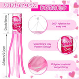 NOVWANG 2 Pieces 40 Inches Valentine's Day Windsock, Valentine Hearts Windsocks Outdoor Hanging Wind Sock for Wedding Anniversary Home Party Yard Garden Patio Decoration