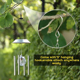 IMAGE Solar Wind Chime Outdoor Hanging Lights Crackle Glass Ball Wind Chimes Color Changing Lights with Metal Tube Hanging Garden Lights for Patio Yard Home Decor Gifts for Mom Women
