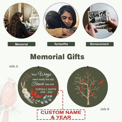 ASTARIN Personalized Large Deep Tone Cardinal Wind Chimes, Customized Memorial Gifts for Loss of Lover/Sister/Friend, Sympathy Gift Wind Chime for Condolences Remembrance(Produced in USA)