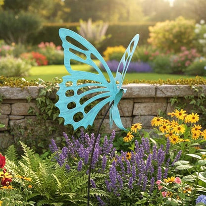 Modern Artisans American Made Large Butterfly Garden Sculpture/Stake - Verdi Green