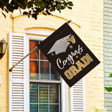 AVOIN colorlife Diploma Cap Congrats Grad House Flag Double Sided, Class Of 2026 Graduation Yard Outdoor Decoration 28 x 40 Inch